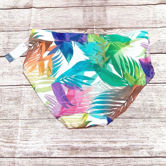 NWT Swim by Cacique Multicolor Tropical Bikini Bottom Size 14 - Picture 3 of 13